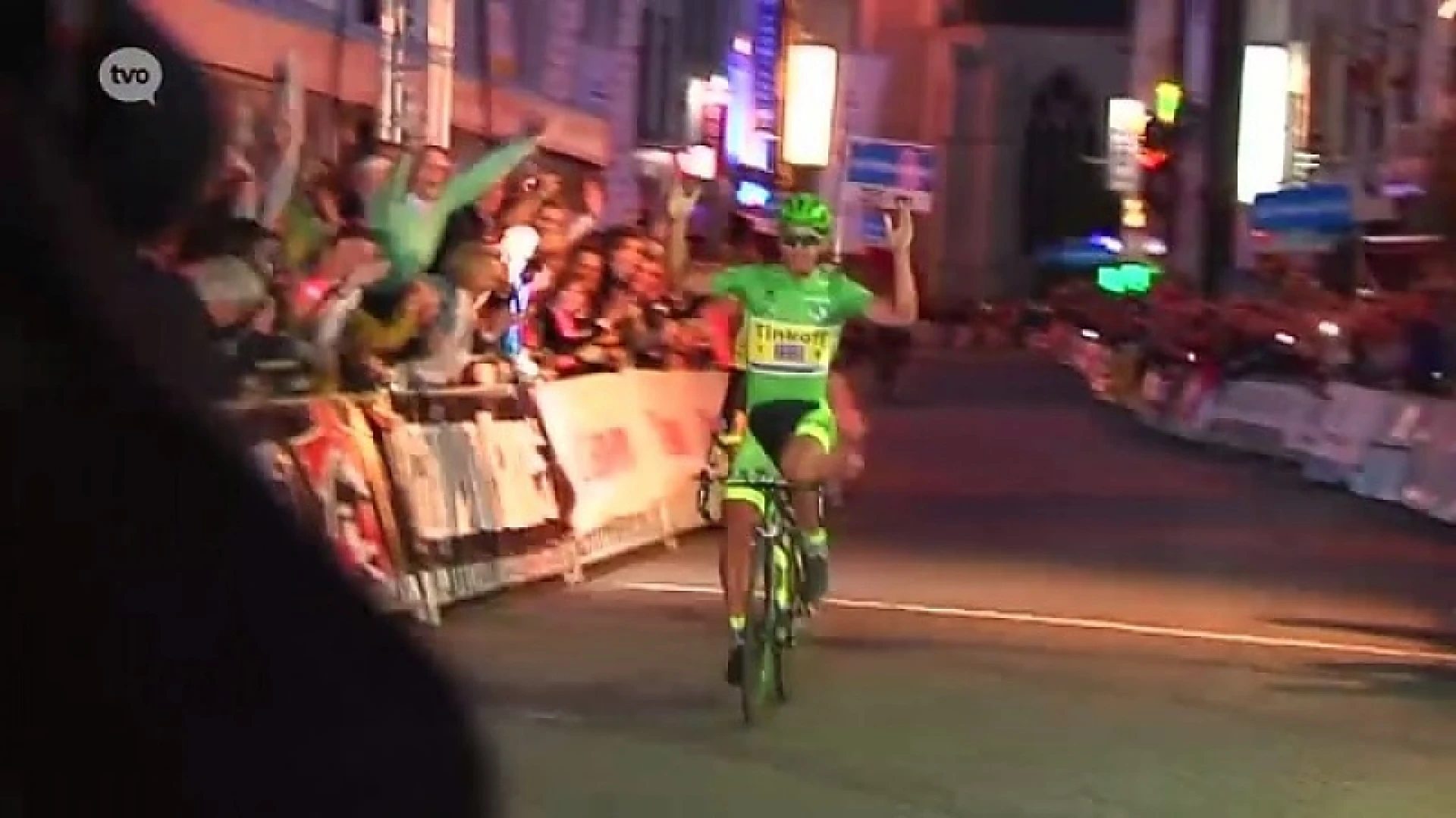 Peter Sagan klopt Chris Froome in Aalst