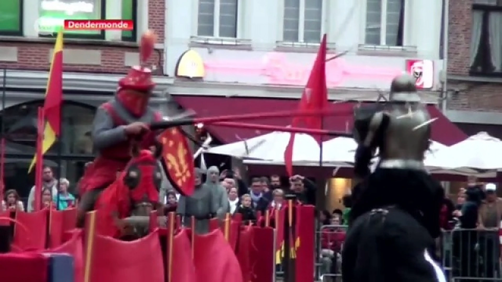 Middeleeuws steekspel op de Grote Markt in Dendermonde