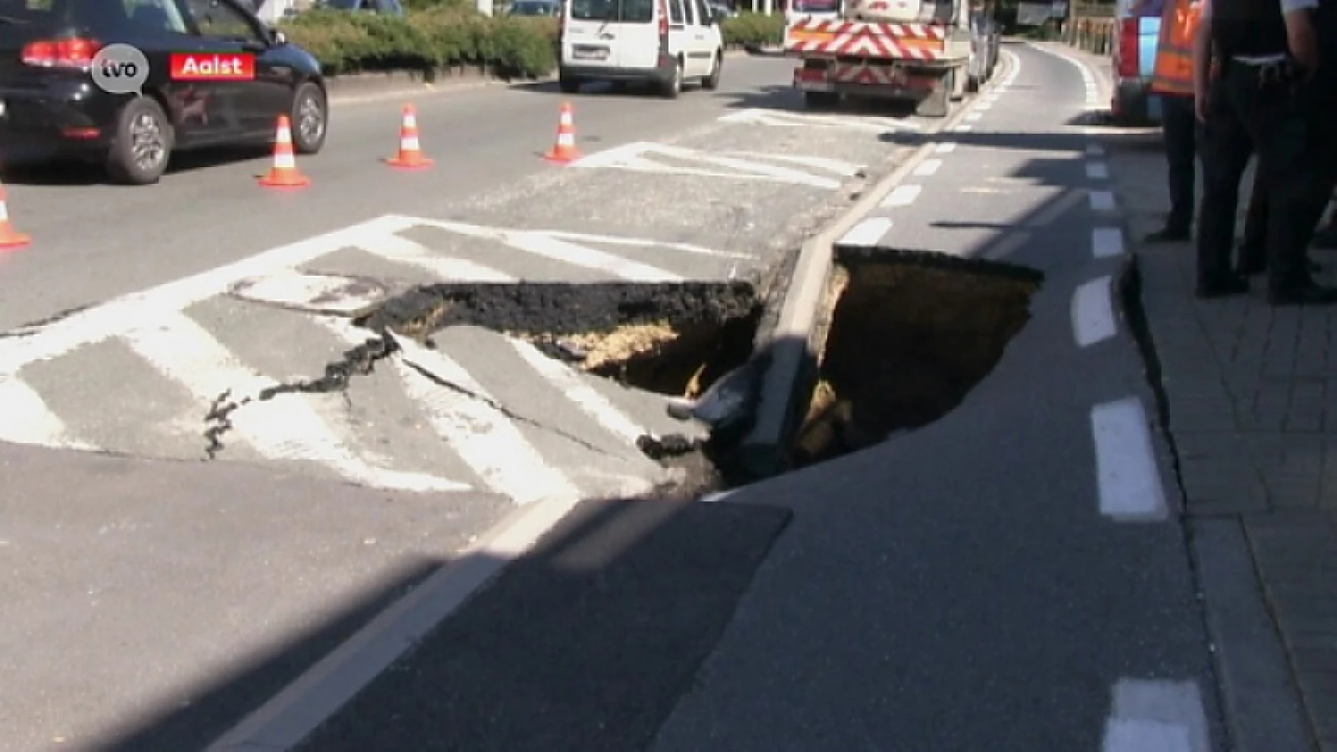 Verzakking in Parklaan Aalst vanavond en morgen hersteld