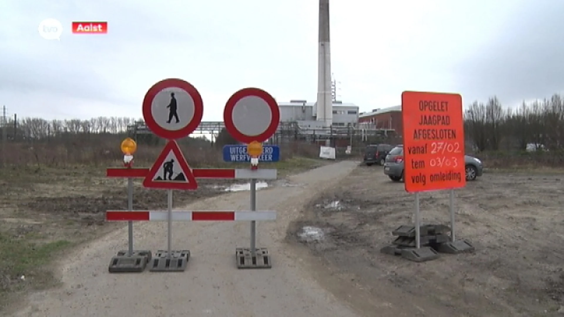 Jaagpad dicht door werken aan stuw en sluis in Aalst