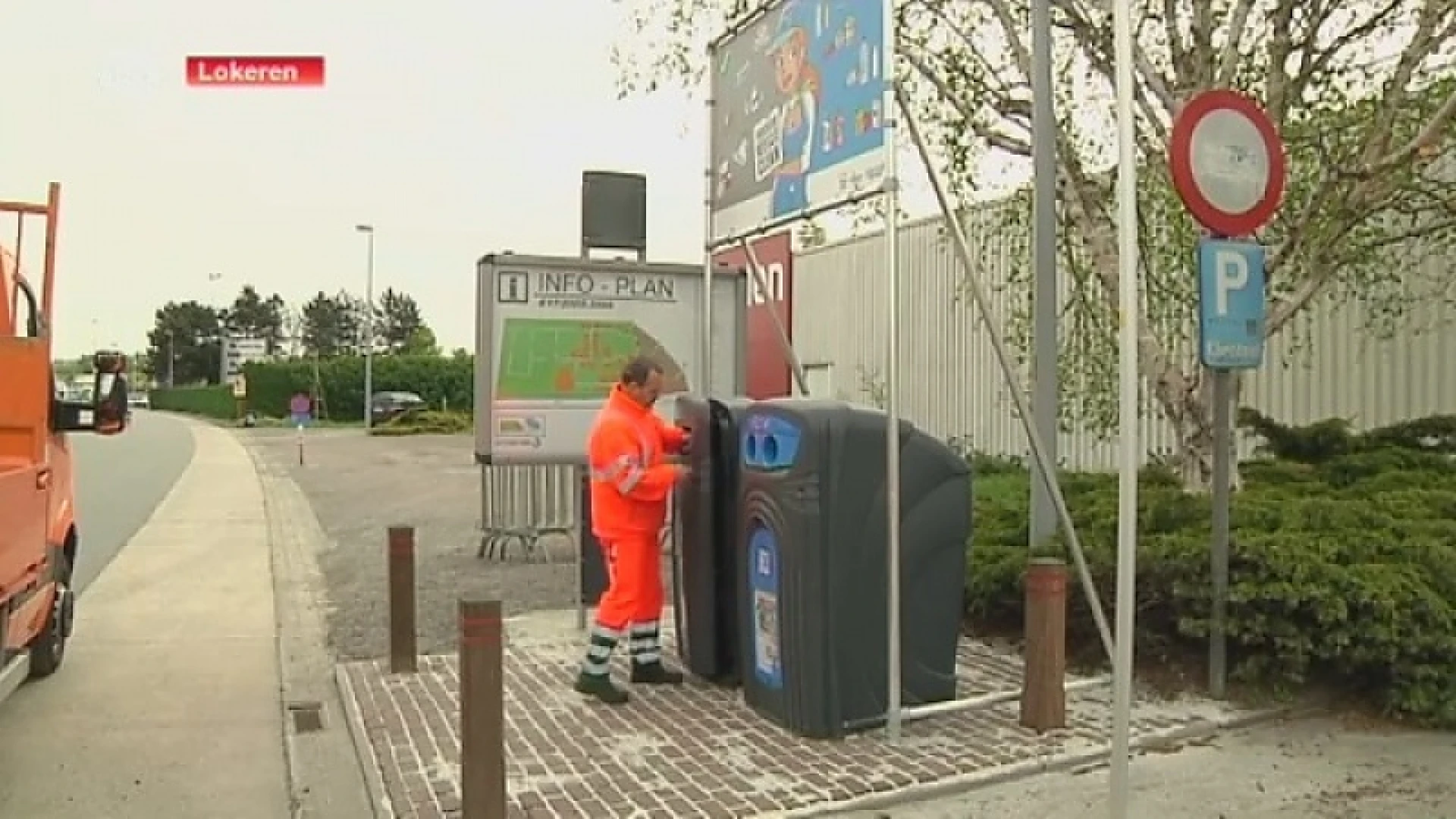 Inzamelpunt voor restafval en PMD voor vrachtwagenbestuurders in Lokeren