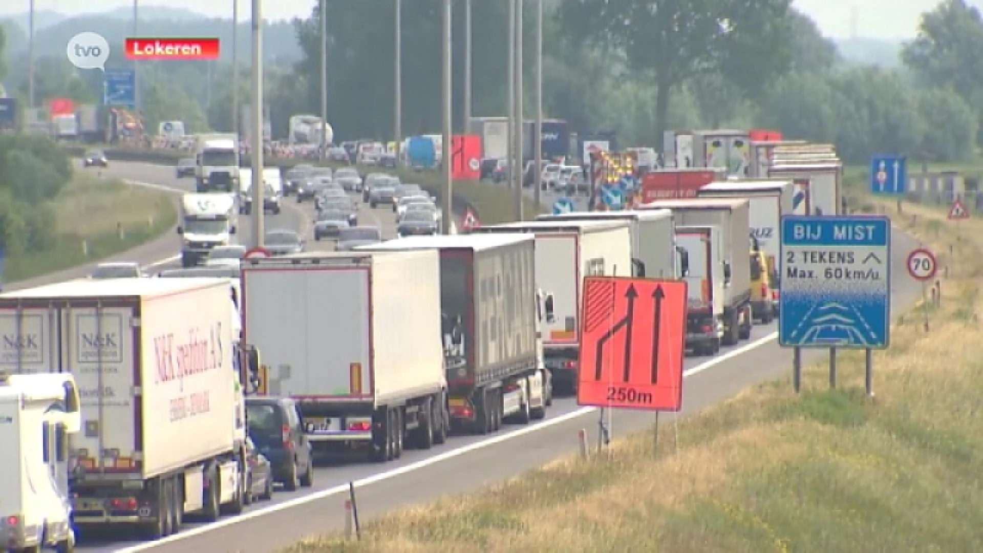 Verkeersellende door werken op E17 in Lokeren