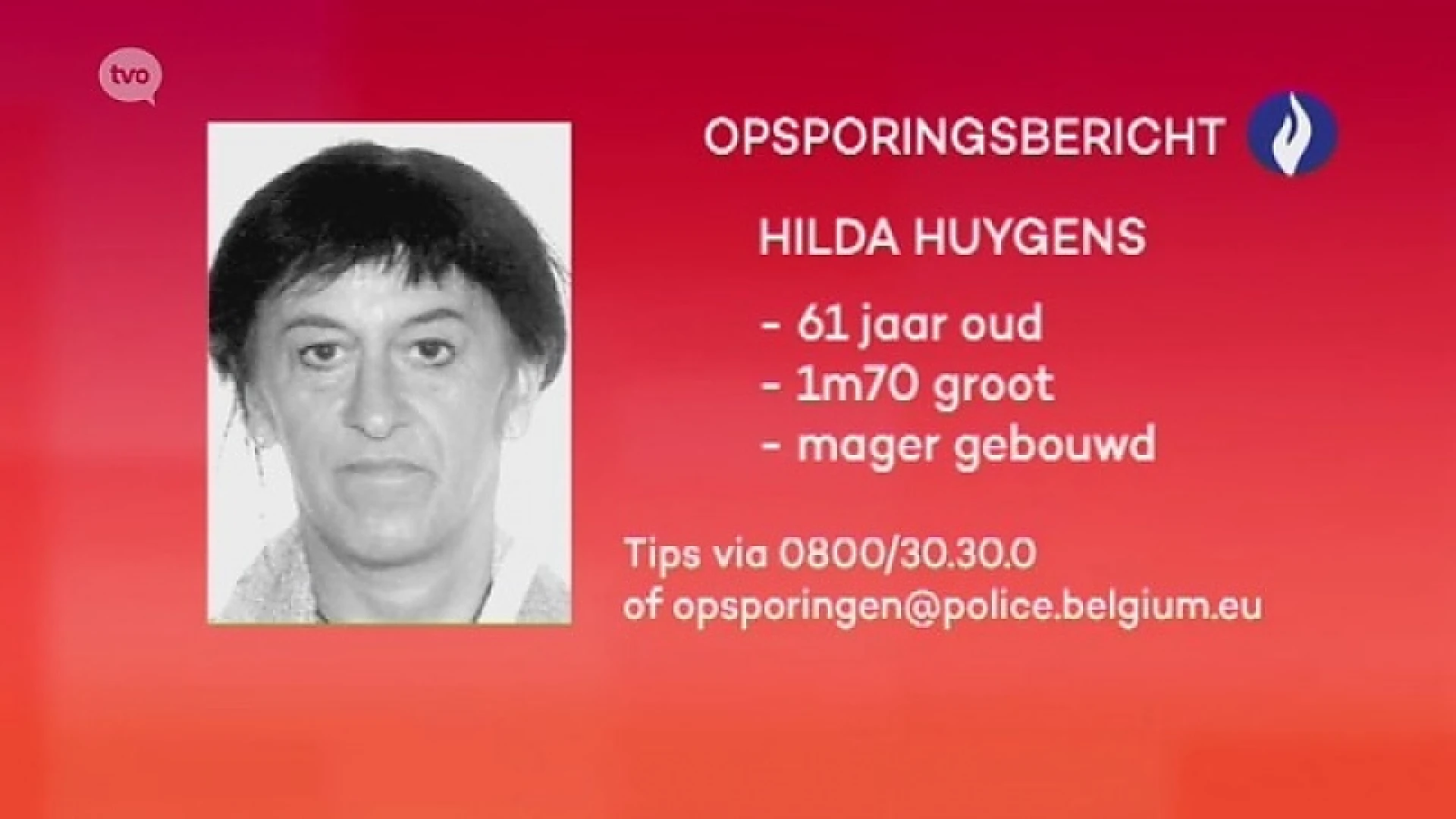 Opsporingsbericht: Hilda HUYGENS (61) uit Aalst, vermist te Dendermonde