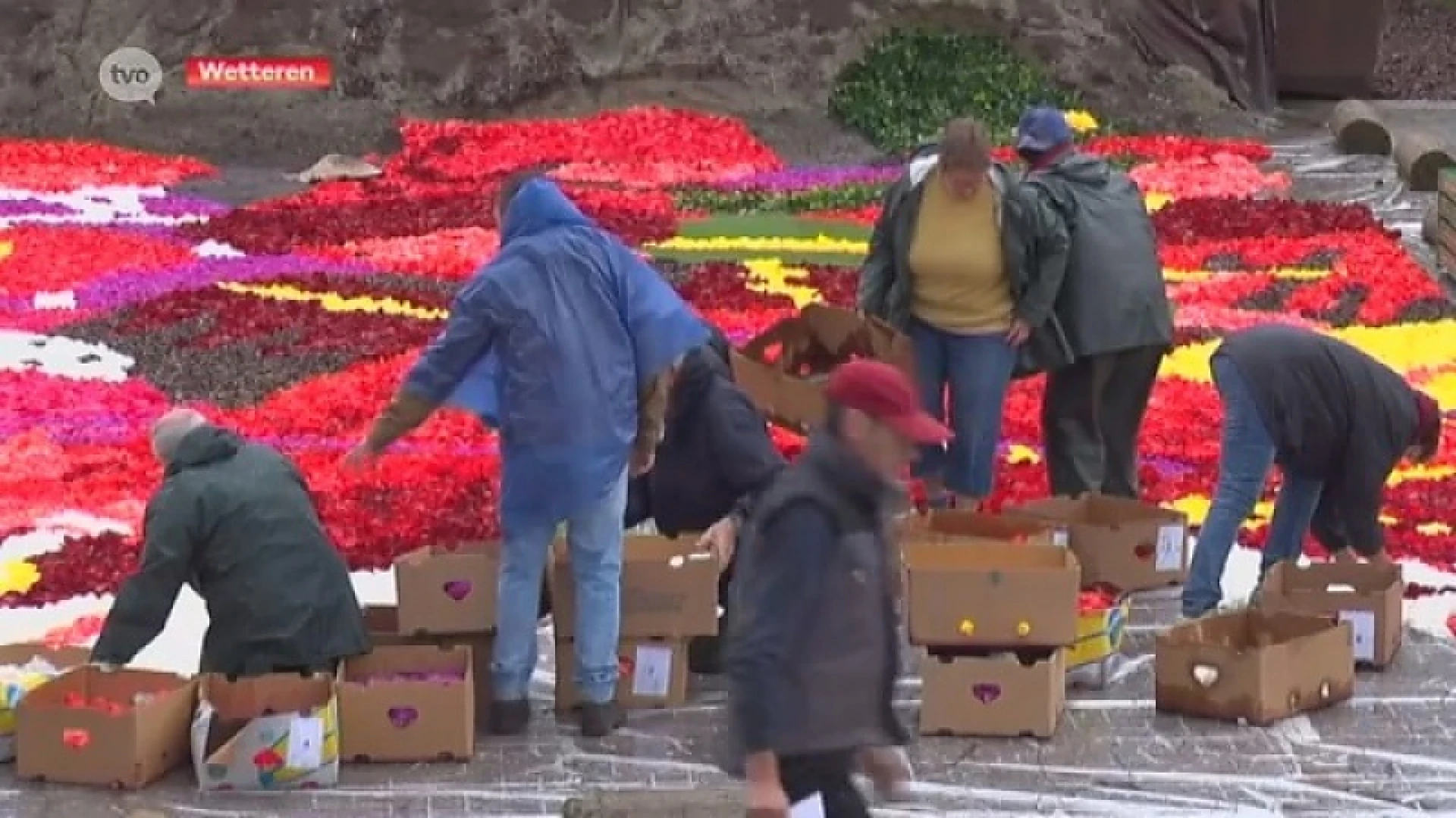 Bloementapijt Wetteren beeldt gestolen paneel van Lam Gods uit