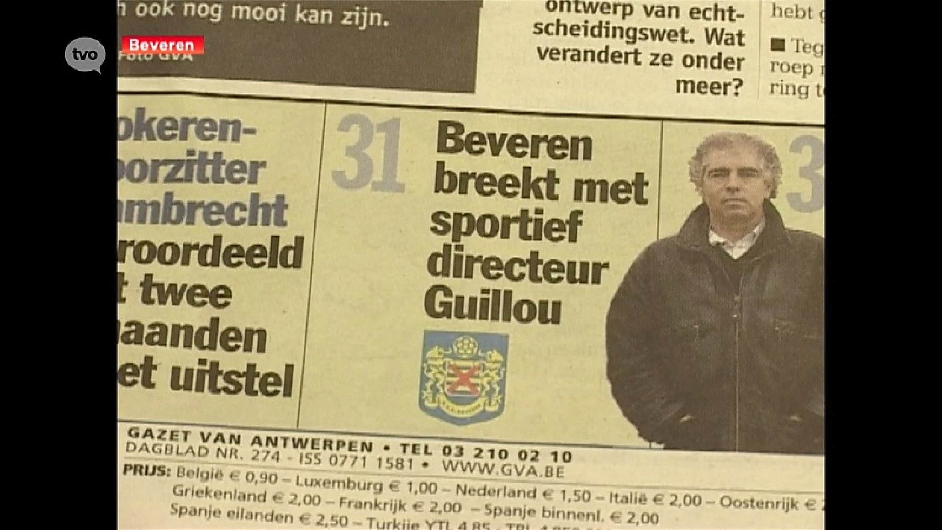 KSK Beveren eindelijk verlost van zogenaamde ''proces Guillou''.