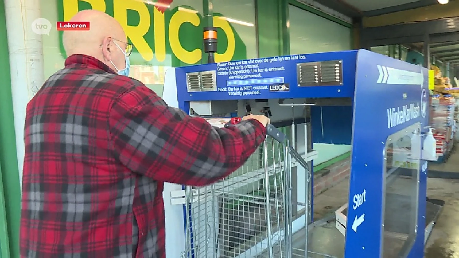 Deze WinkelKarWash staat in Lokeren en ontsmet uw winkelkar in 3 seconden