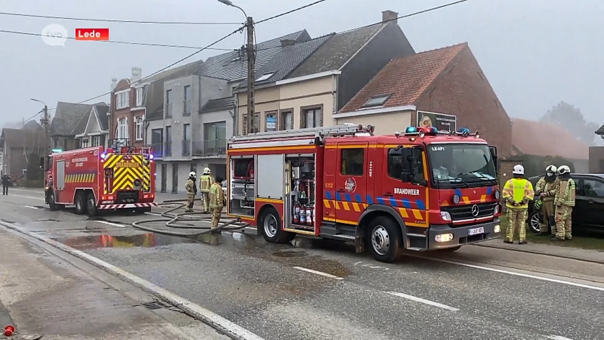 Brand in Lede: Hoogstraat tijdlang afgesloten tijdens ochtendspits