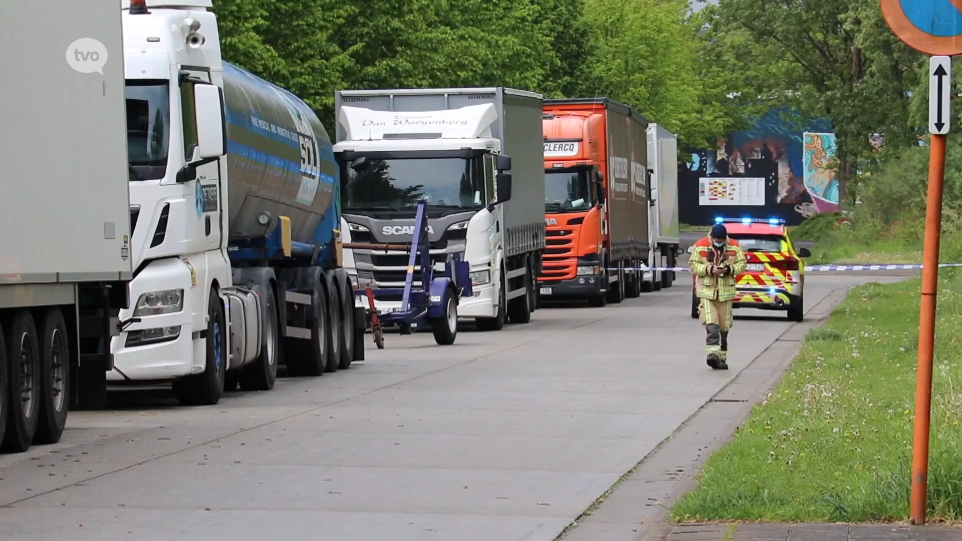 Gaslek aan tankwagen met gevaarlijk vloeibaar zuurstof in Aalst