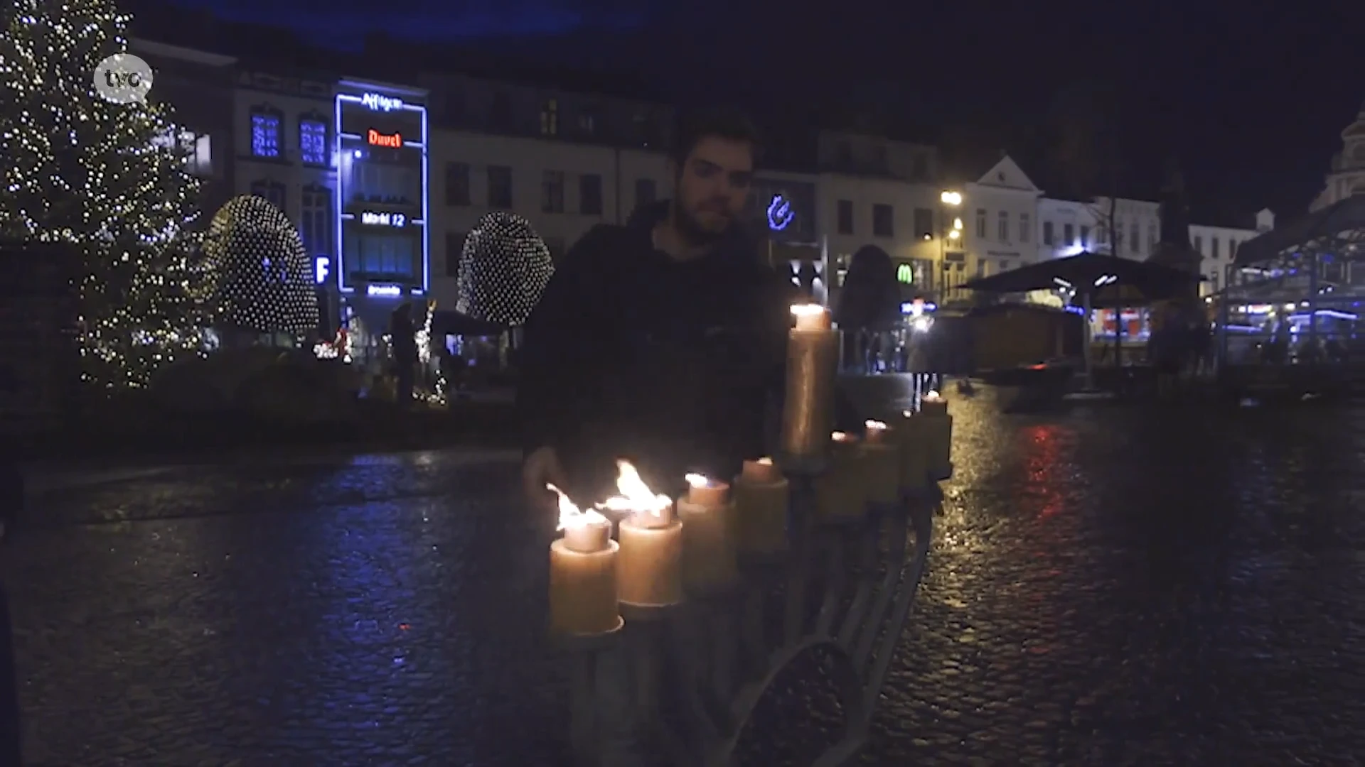 Joodse studenten vieren Chanoeka op Aalsterse Grote Markt