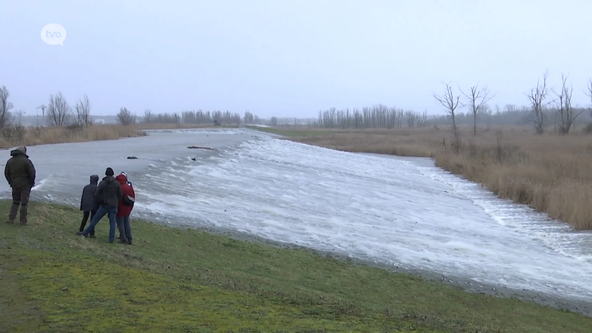 Corrie laat zich ook voelen in het Waasland: Springtij in Kruibeke, water spoelt over de dijken