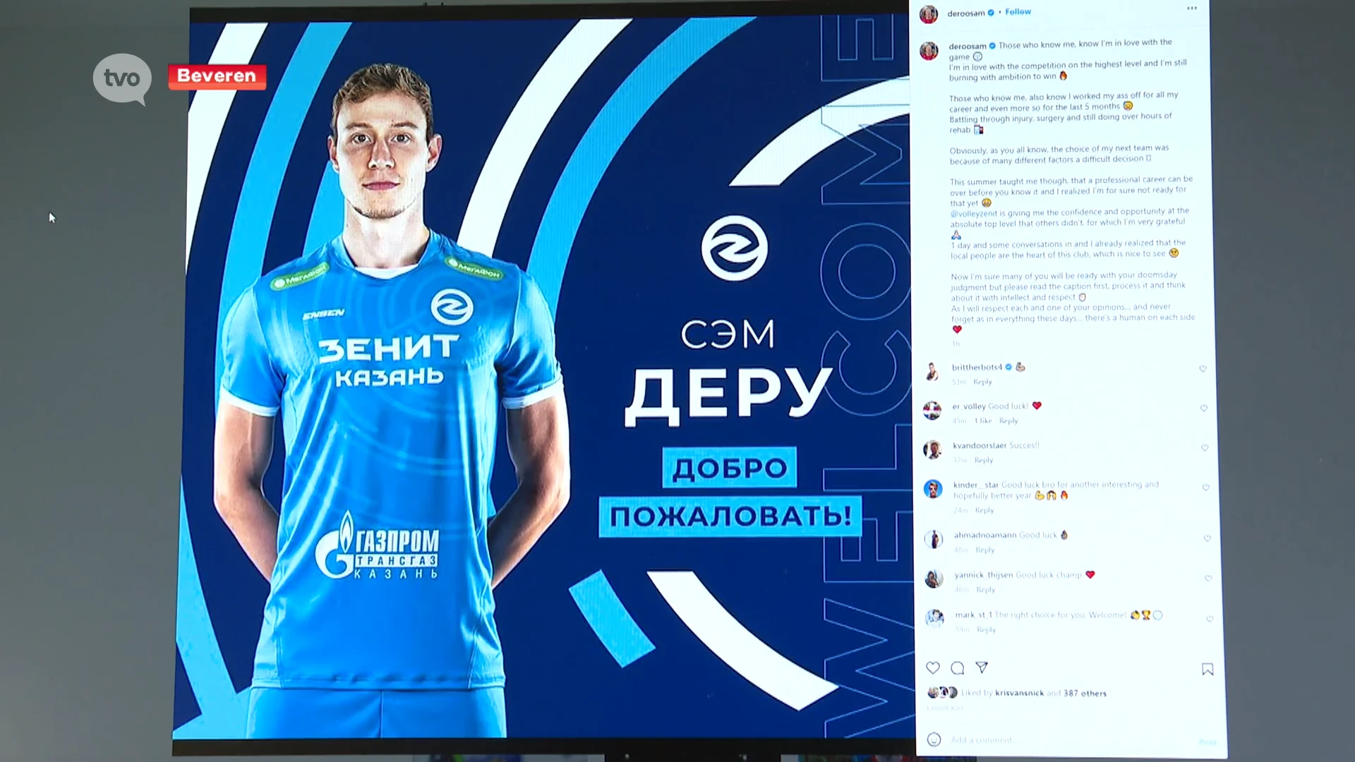 Sam Deroo gaat voor het Russische Zenit Kazan volleyballen