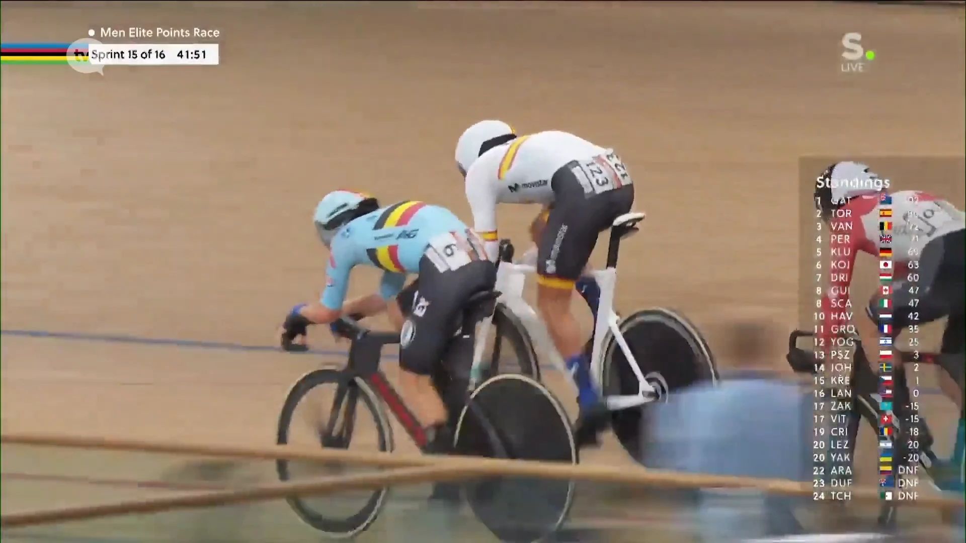 Fabio Van den Bossche uit Laarne pakt in Schotland brons in de puntenkoers