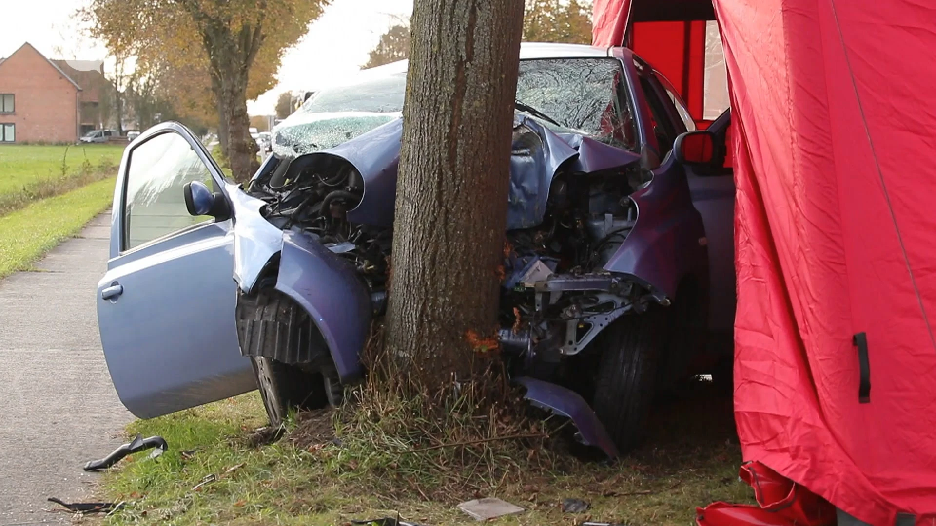 30-jarige autobestuurster komt om na zware klap tegen boom langs N70 in Waasmunster