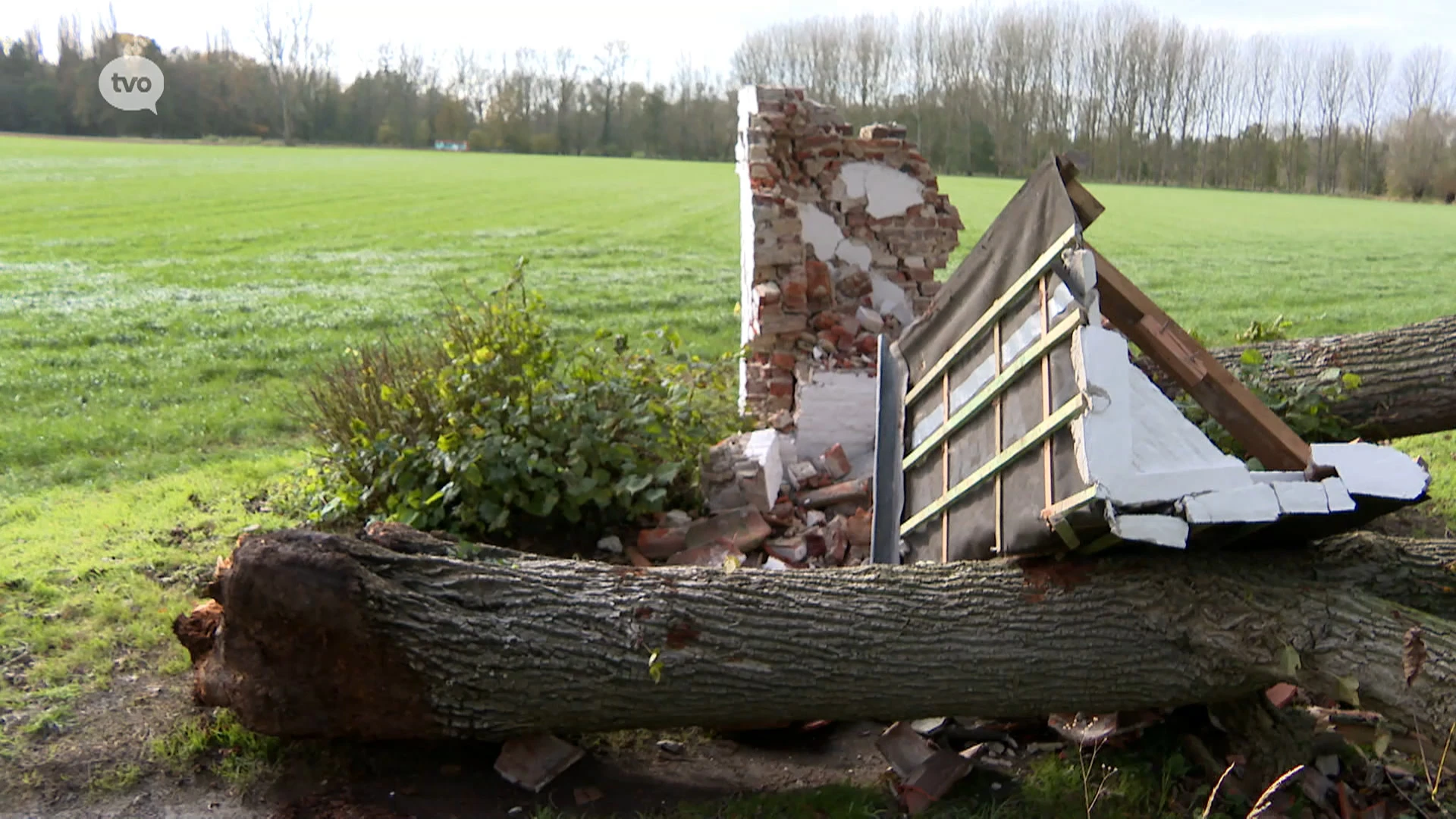 Ook pas gerenoveerd kapelletje van 200 jaar oud in Meldert is slachtoffer van Ciarán