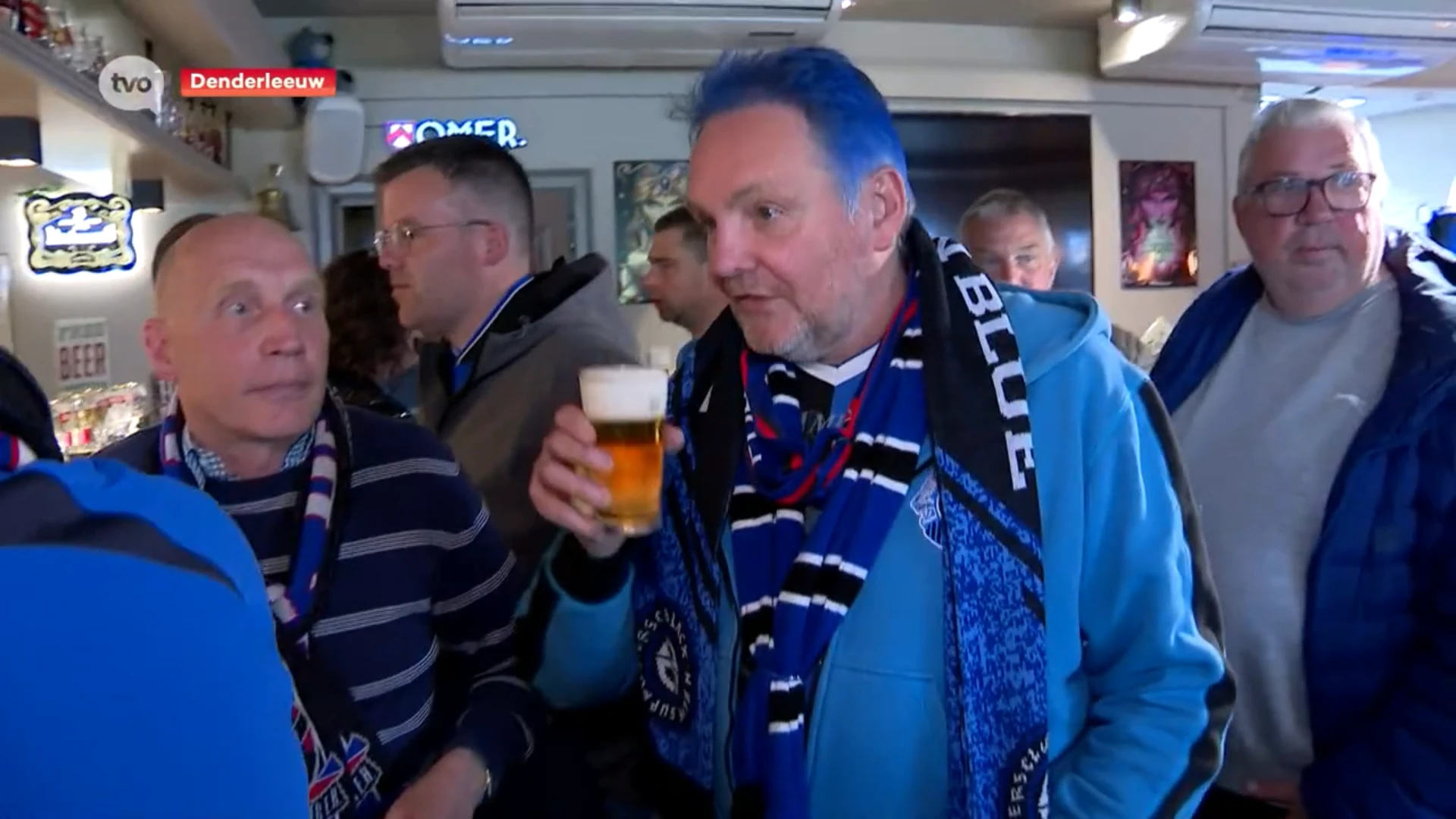 600 supporters en bussen afgeladen vol met bier onderweg naar Boussu voor promotiematch tegen Francs Borains