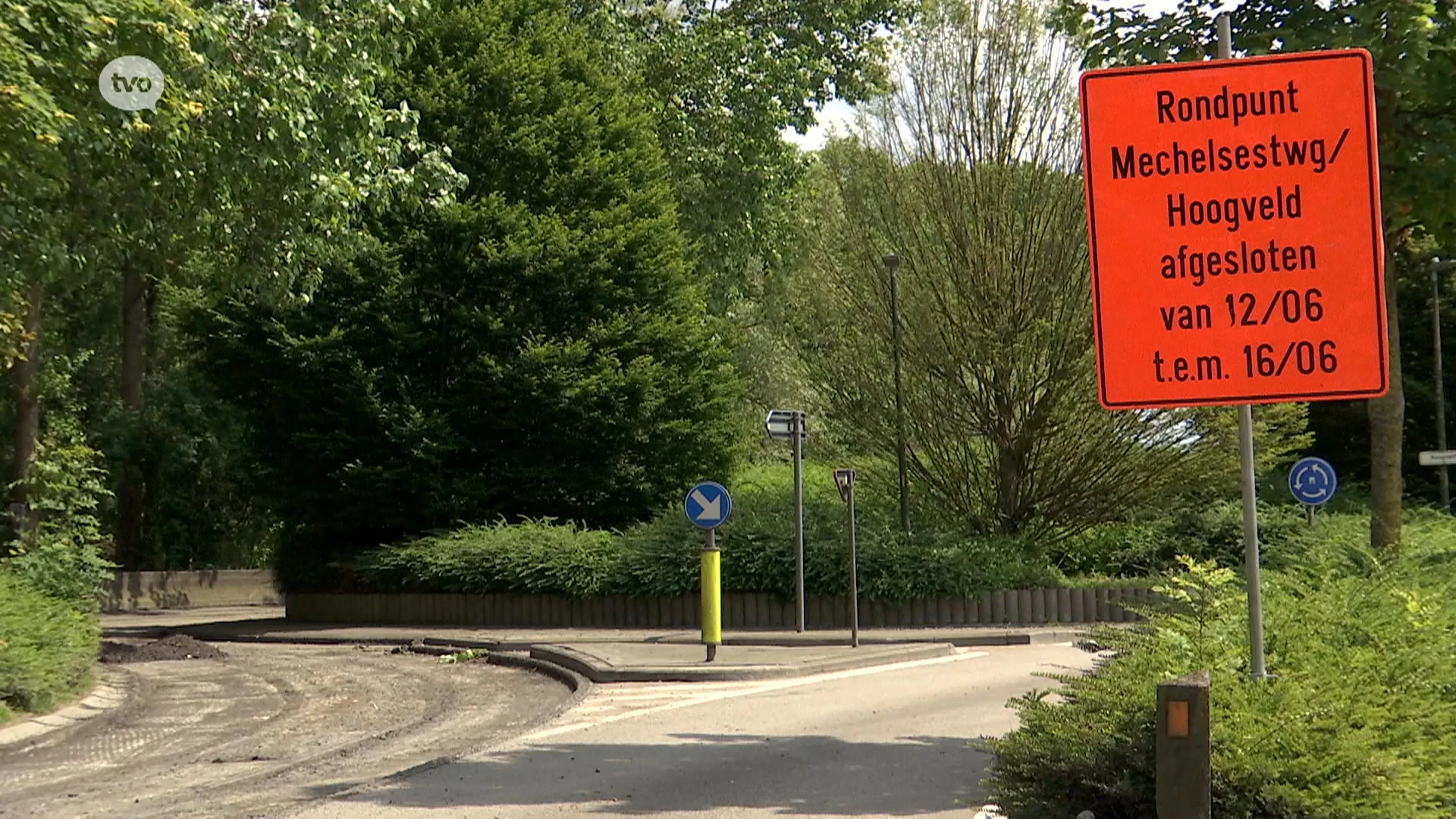 Verkeershinder door werken aan rotonde Hoogveld in Dendermonde