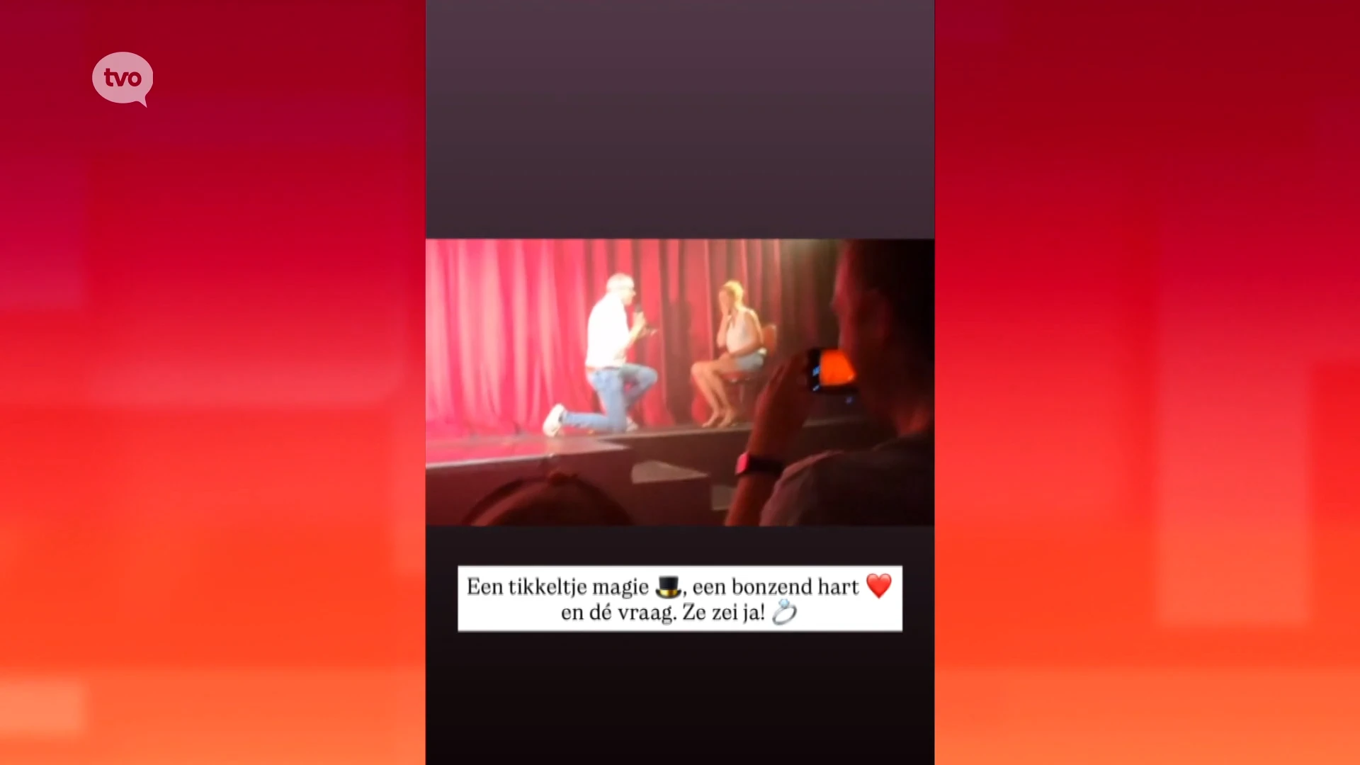 Minister-president Matthias Diependaele vraagt vriendin ten huwelijk tijdens goochelshow