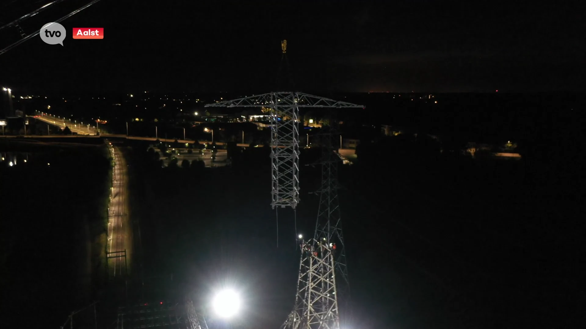 Werken aan hoogspanningsmast in Aalst liggen op schema