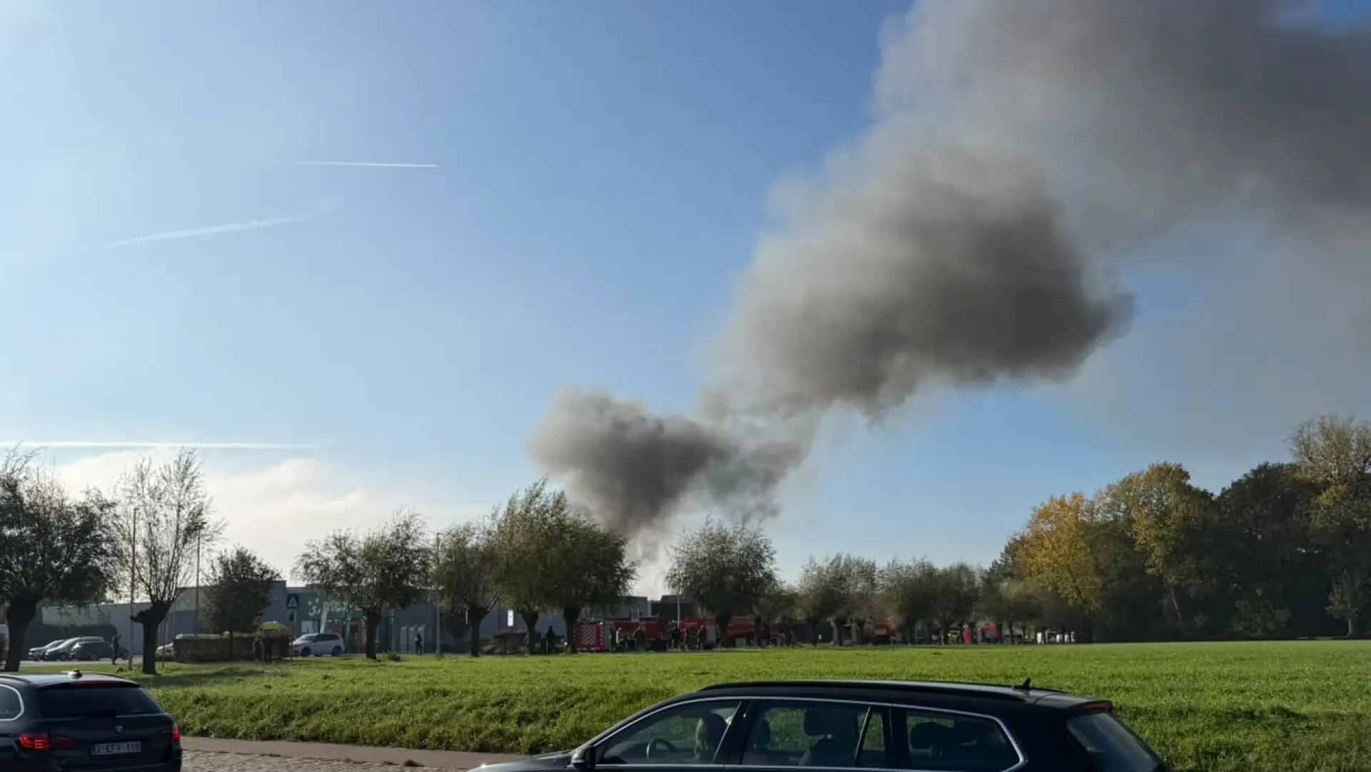 Hevige brand in loods in Melsele, grote rookpluim boven kmo-zone