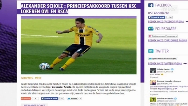 Lokeren en Anderlecht hebben akkoord over Scholz