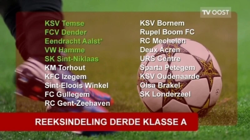 Reeksindeling derde klasse