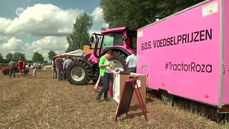 Jonge landbouwers voeren actie met Tractor Roza