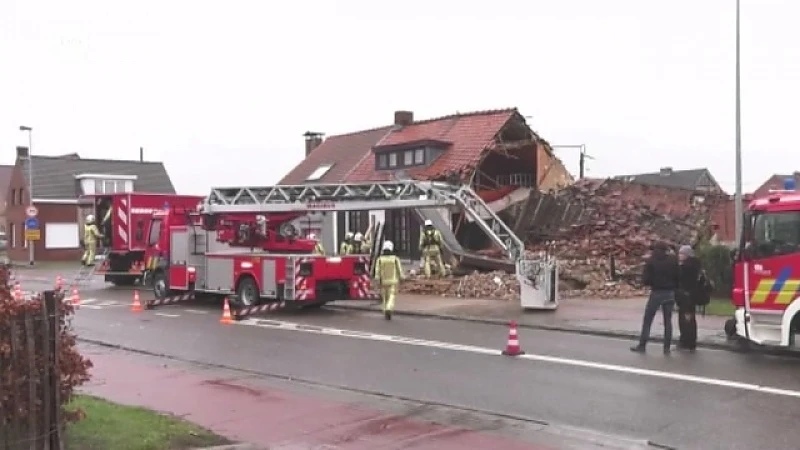 Huis ingestort in Nieuwkerken