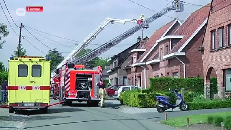 Hevige woningbrand in Temse