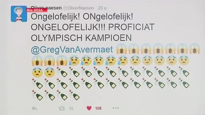 Lovende tweets na gouden overwinning Greg Van Avermaet in Rio