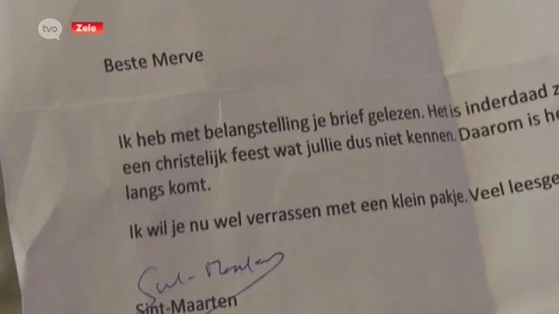 Brief van Sint-Maarten aan moslimmeisje Merve (9) zet Zele op stelten