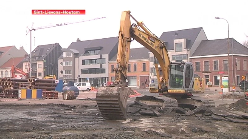 Werken aan Markt Sint-Lievens-Houten nu echt begonnen