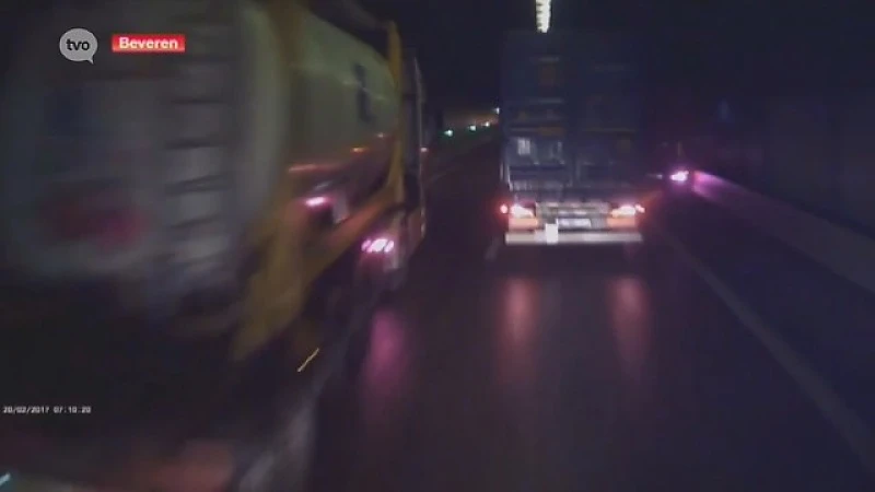 Trucker filmt crash met dashcam, overleeft dankzij gordel