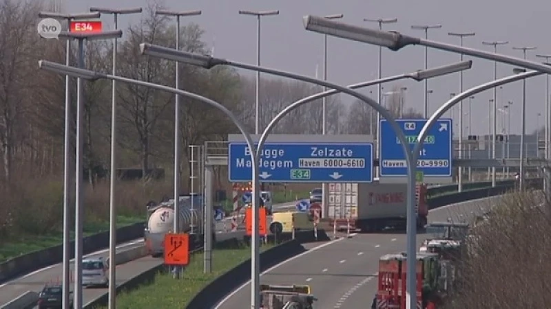 Verkeershinder op E34 door werken aan Zelzatetunnel