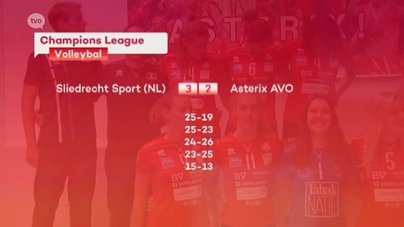 Asterix Avo Beveren verliest nipt van Sliedrecht Sport (NL) in heenwedstrijd Champions League