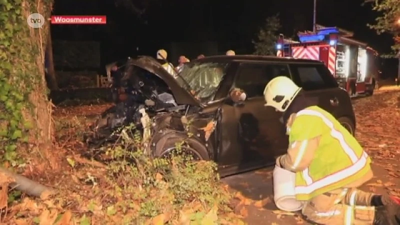 2 jonge mannen zwaargewond na frontale crash tegen boom in Waasmunster