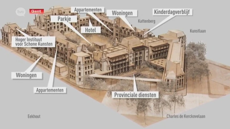Kantoren, woningen, hotel, crêche en park in Leopoldskazerne