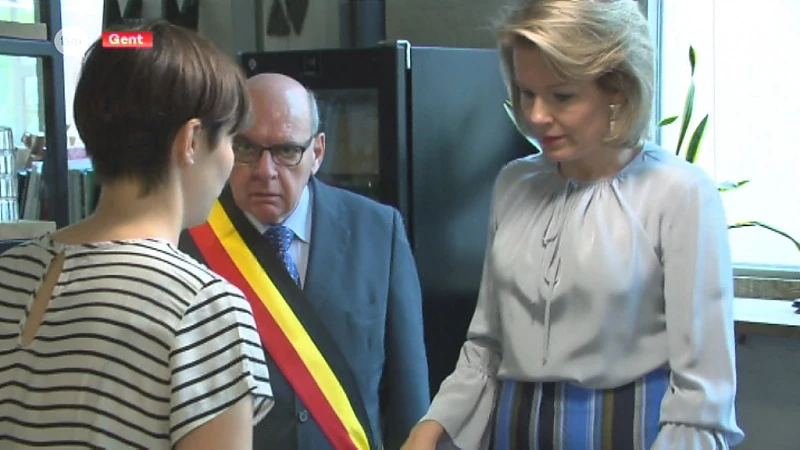 Koningin Mathilde bezoekt microstarters in Gent