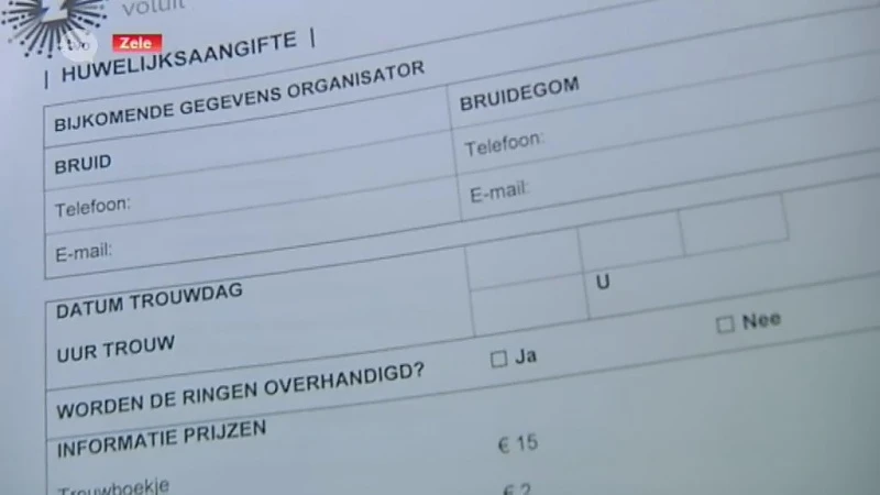 Trouwen in Zele? Eerst doorgeven of het met of zonder trouwstoet is