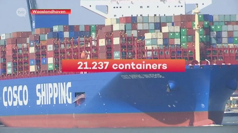 Hoofdafbeelding voor artikel Reuzeschip Cosco Shipping…