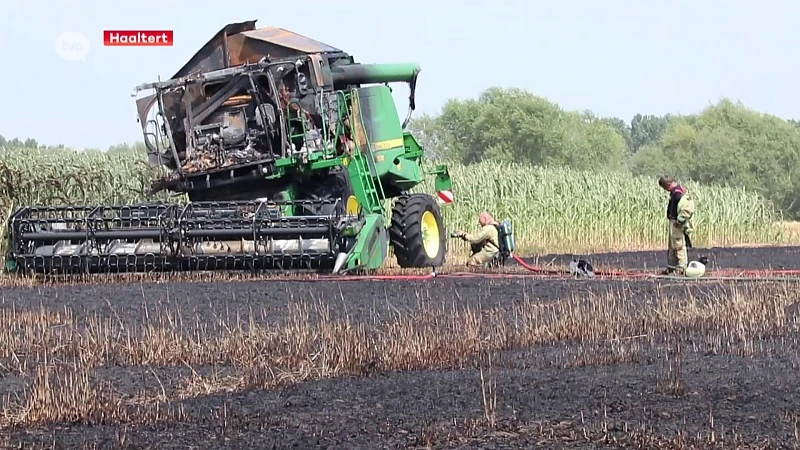 Pikdorser brandt uit en zet ook graanveld in brand