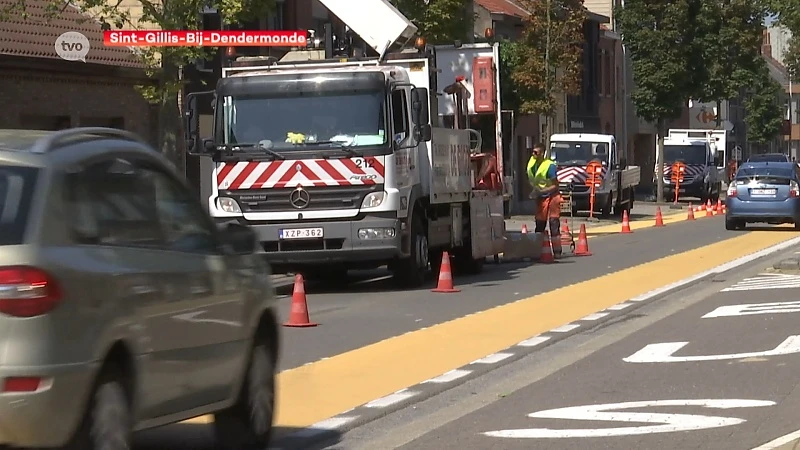 Aanleg fietssuggestiestroken Sint-Gillislaan volop bezig