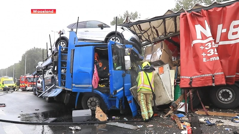 Totale ravage en zwaargewonde op E34 in Melsele