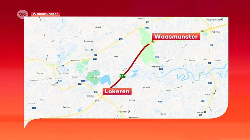 E17 in Waasmunster vannacht afgesloten voor werken brug Oudeheerweg