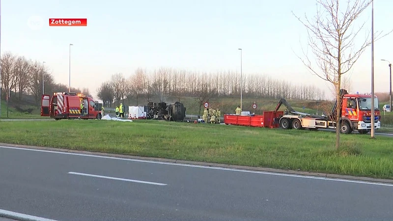 Chauffeur komt om het leven bij brand van tankwagen in Zottegem