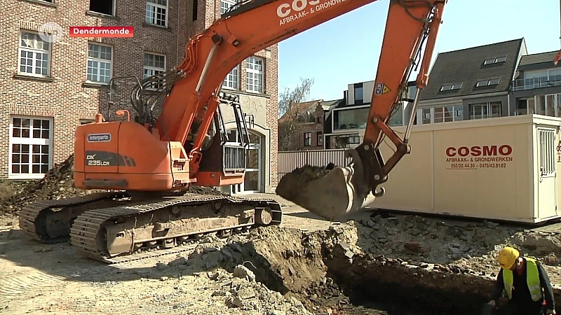 Sloopwerken liggen stil, archeologen leven zich uit op site Abdijschool
