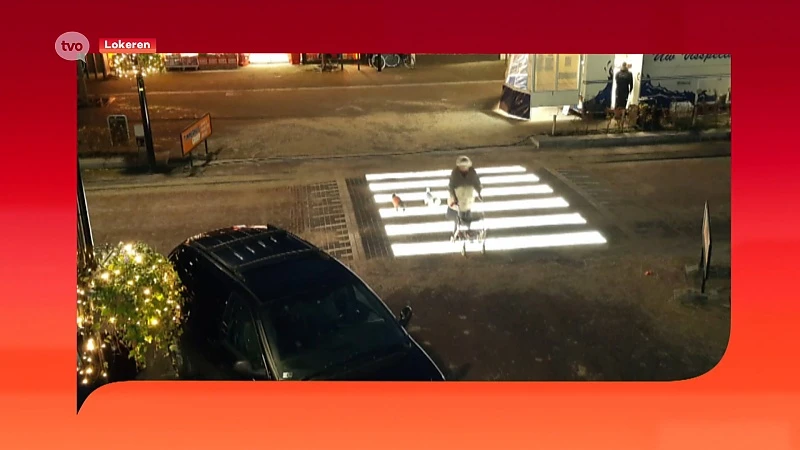 In Lokeren zijn ze begonnen aan de aanleg van het eerste lichtgevende zebrapad in ons land