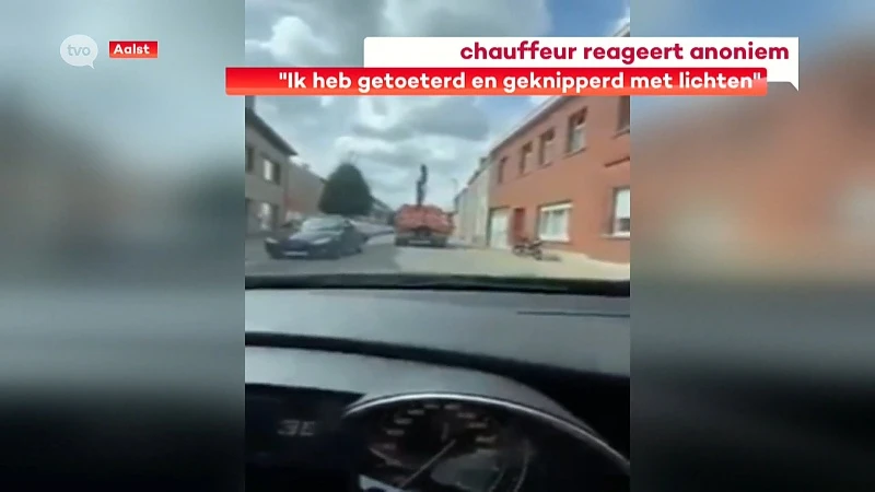 Chauffeur die ongeval met kraanarm filmde reageert: "Ik heb getoeterd en geknipperd met de lichten"