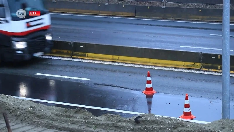 Beschadiging aan wegdek E17 zorgt verkeershinder in de omgeving van Beveren en Kruibeke