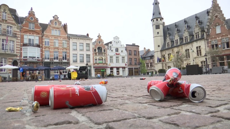 Domper: 200 jongeren laten Grote Markt vuil achter vlak voor heropening terrassen