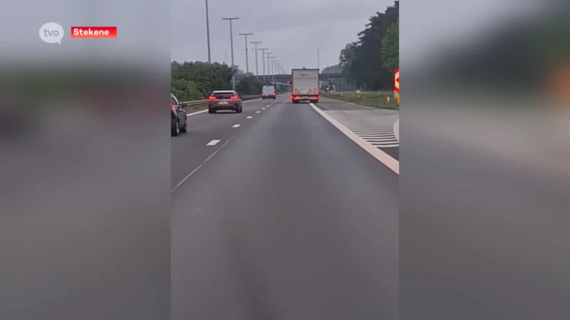 Trucker weet niet wat er gebeurt wanneer hij een verstekeling een autoband uit zijn truck ziet gooien